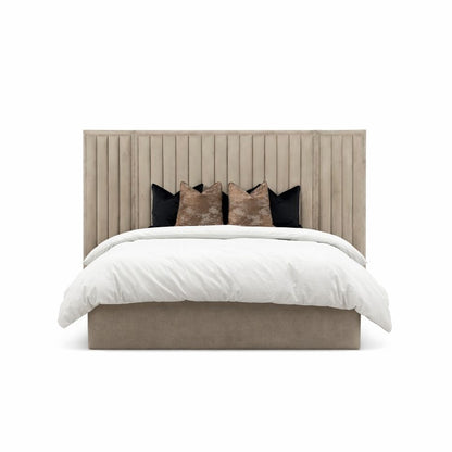 Strong panelled design softened by a fully upholstered, inviting frame