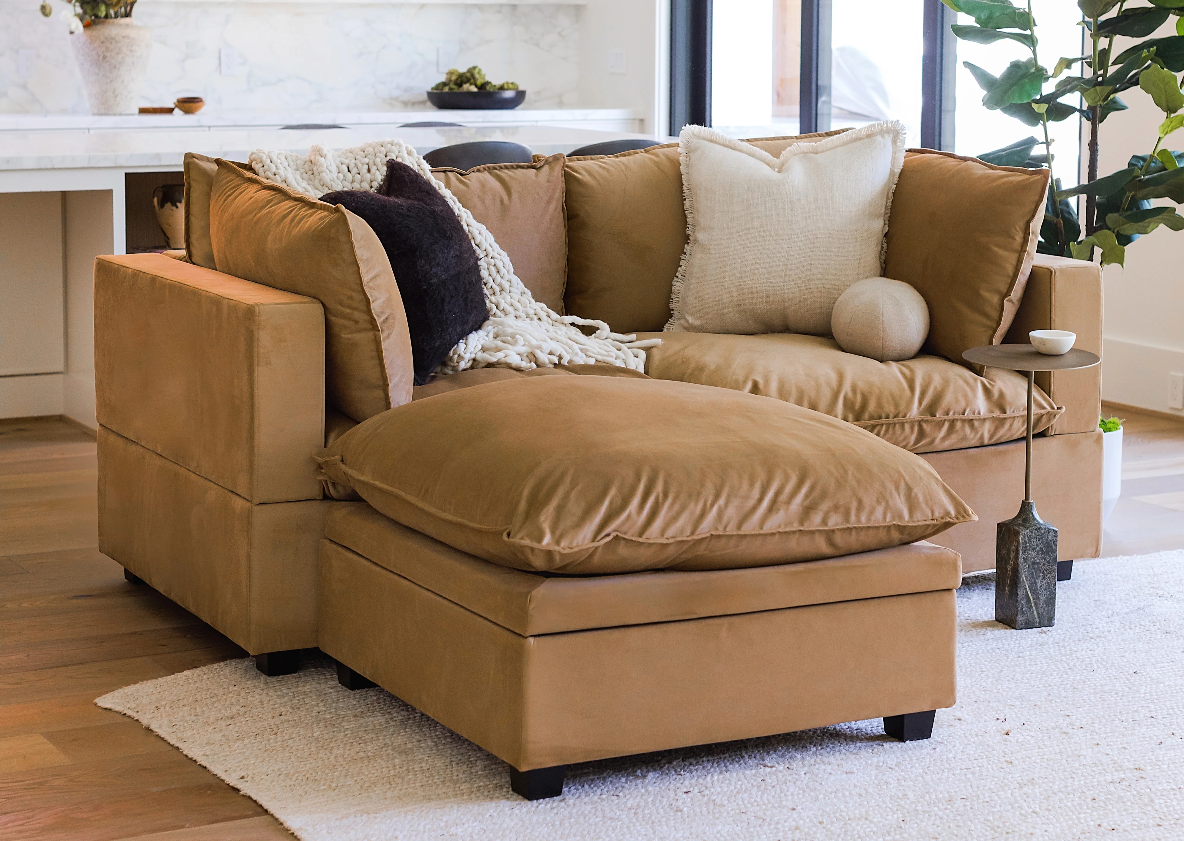 Poka 2 Seat Modular Sofa+ Footstool