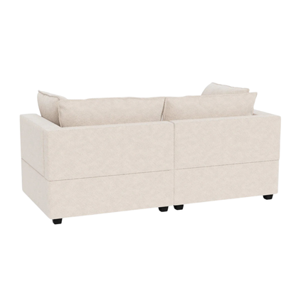 minimalist modular sofa with clean lines and structured silhouette
