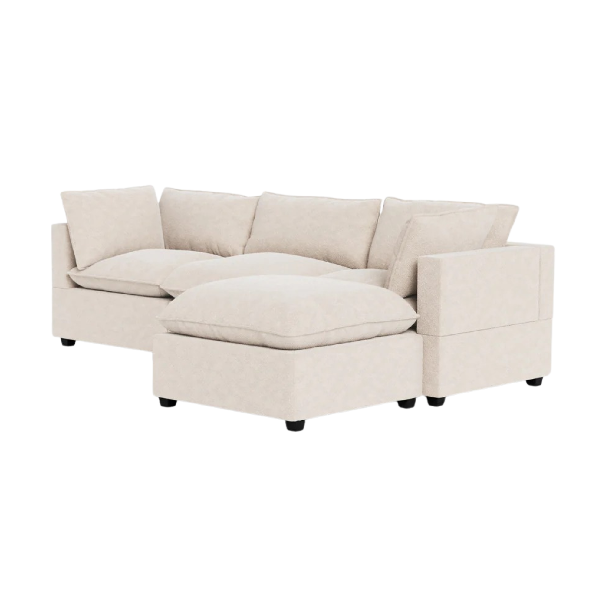 The Poka 3 Seater Sofa with matching stool brings together relaxed luxury and contemporary design. Its clean silhouette and generous proportions create a calm, inviting centrepiece—perfect for modern living spaces.
