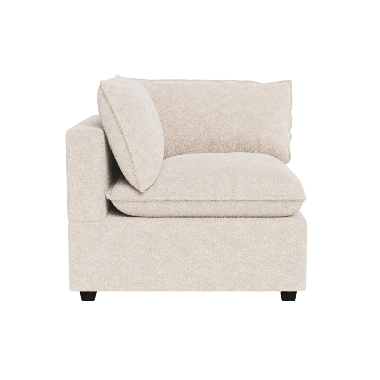 Designed as the foundation of the Poka configuration, this corner module blends structured lines with generous cushioning. Its deep, inviting seat and softly tailored back cushions create a refined balance between contemporary design and everyday comfort.
