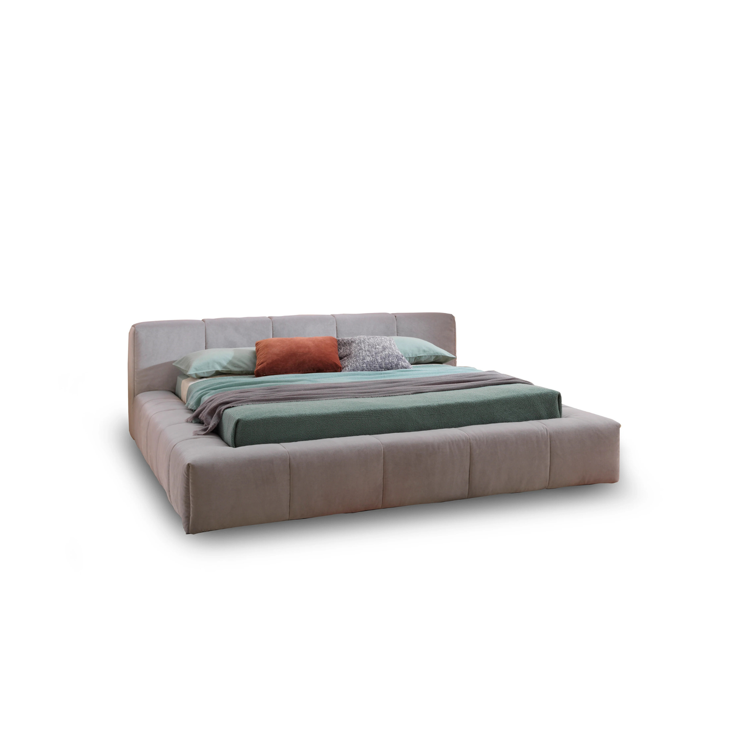  quodo bed with bold upholstered headboard and contemporary style