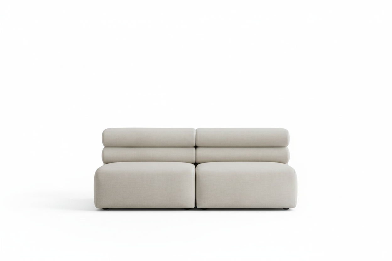 Roma 2 seat sofa with sleek design and compact seating in luxury fabric