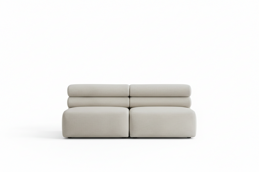 Roma 2 seat sofa with sleek design and compact seating in luxury fabric