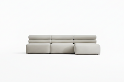 Roma 3 seat sofa lounge with open-end design in soft luxe fabric
