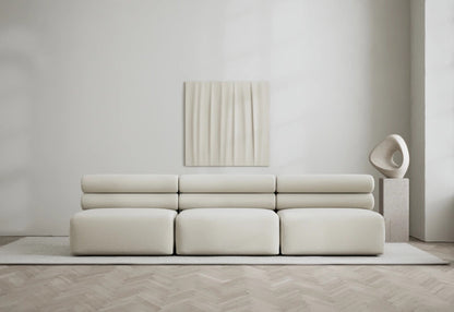 Roma 3 seater sofa featuring deep cushions and minimalist modern styling