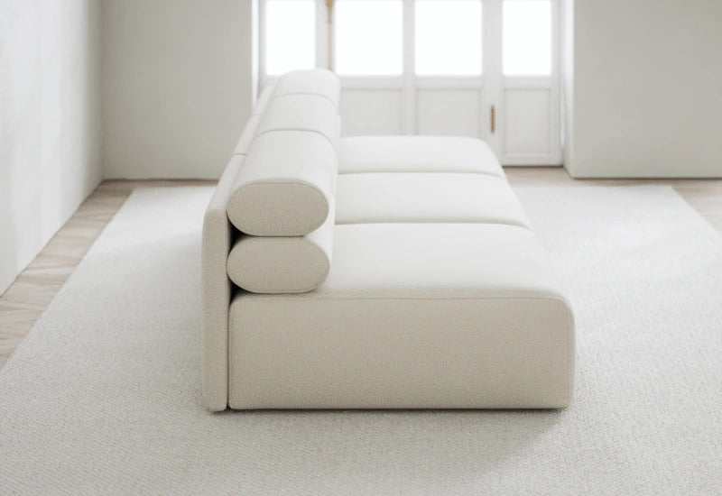 Roma 3 seater sofa upholstered in luxe fabric with supportive foam seating