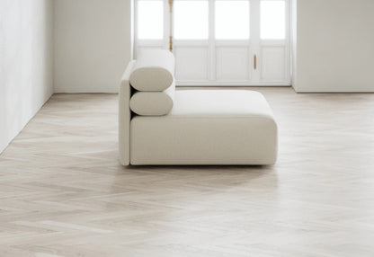 Roma modular seat unit in luxe fabric with soft foam interiors
