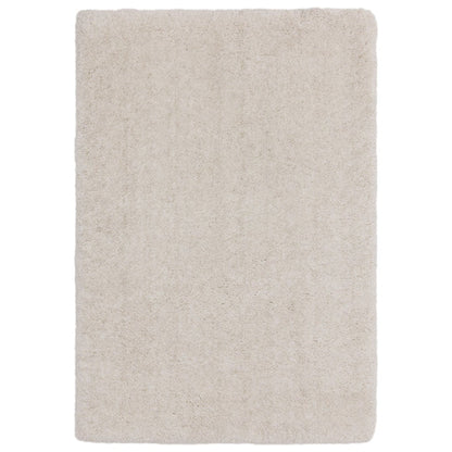 The Rosera Off White Hand Woven Rug is shown in a full top-down view on a clean white background, highlighting its soft neutral tone, artisanal weave, and balanced handcrafted structure.