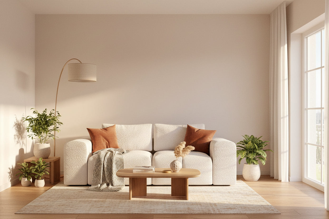 Sienna 2 seater modular sofa featuring two structured sections for a sleek contemporary look
