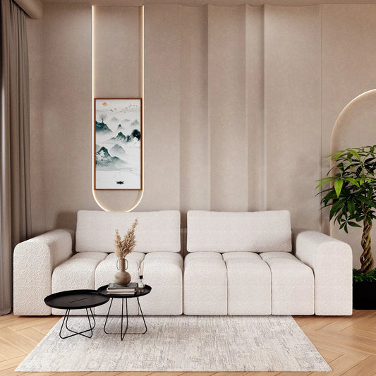 Front view of Sienna 3 seater modular sofa with clean contemporary design