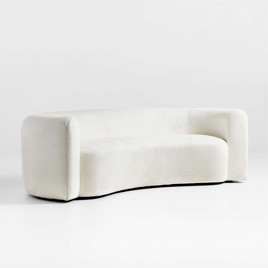Side angle of Snug 3 seater sofa showing sculpted arms