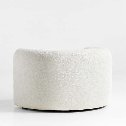 Close up of fabric and arm detail on Snug love seat