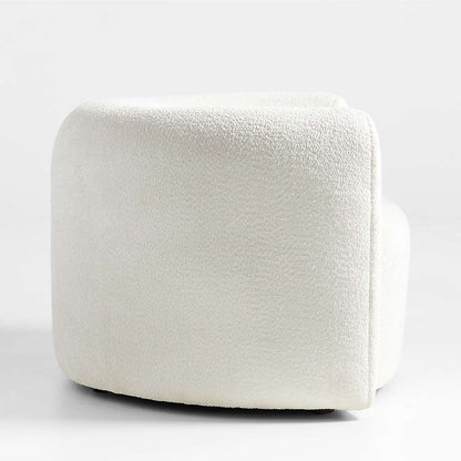 Side angle of Snug love seat showing rounded structure