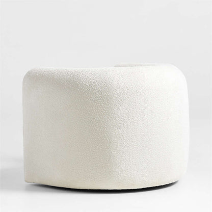 Minimalist Snug swivel chair with soft fabric and clean lines