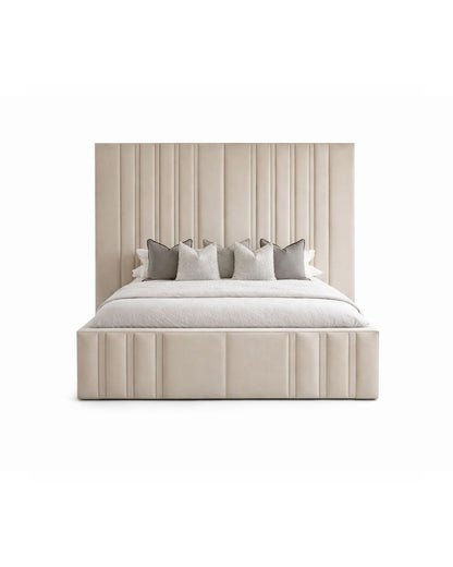 Elegant panelled headboard with a smooth, cohesive upholstered base