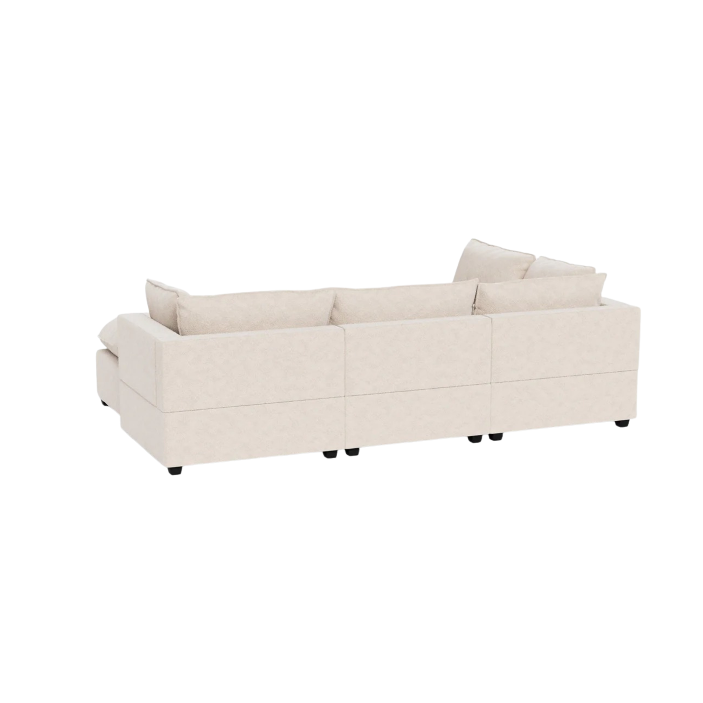 Poka L Shape Open End Modular Sofa + Footstool