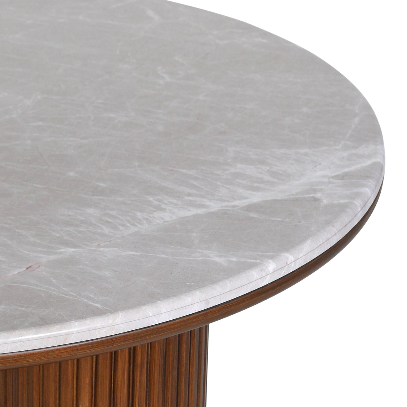 A styled studio presentation showing the Voss Coffee Table as a modern centrepiece, emphasizing its sculptural presence within contemporary interior spaces.