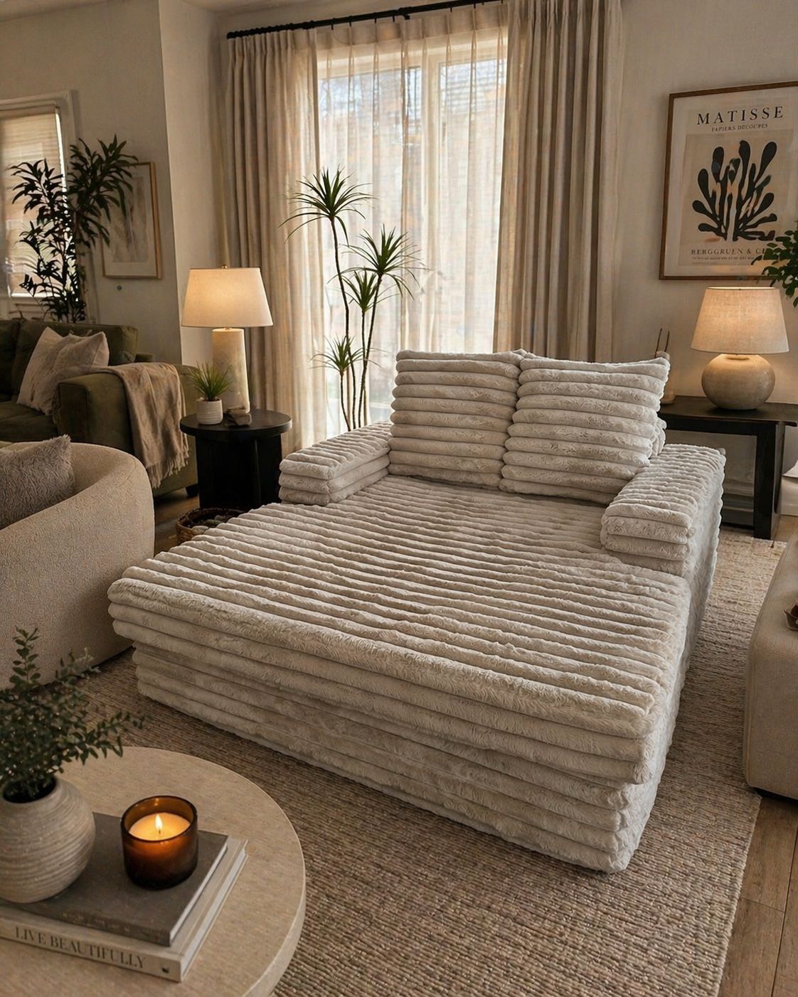 Ex Demo ARINA Faux Fur Day Bed (Quick Delivery 10-14 days)