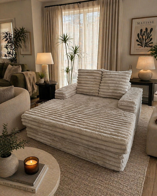 Ex Demo ARINA Faux Fur Day Bed (Quick Delivery 10-14 days)