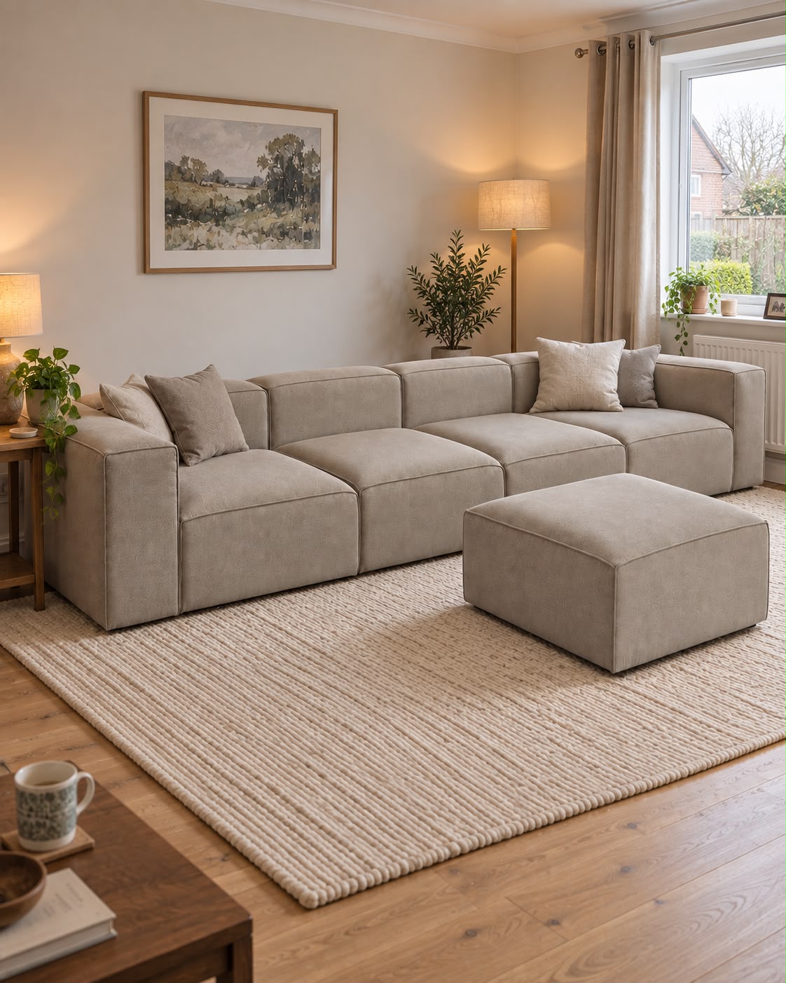 Ex Demo Alpha 4 Seater Sofa + Footstool (Quick Delivery 10-14 days) (Copy)