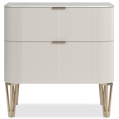 Cara Bedside Table in Matte Pearl