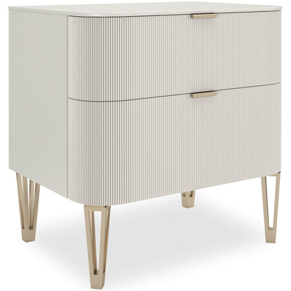 Cara Bedside Table in Matte Pearl