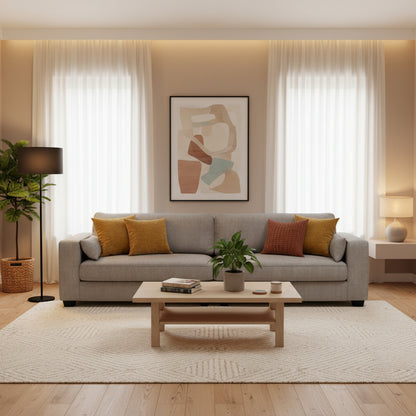 oversized sofa with structured arms and plush comfort