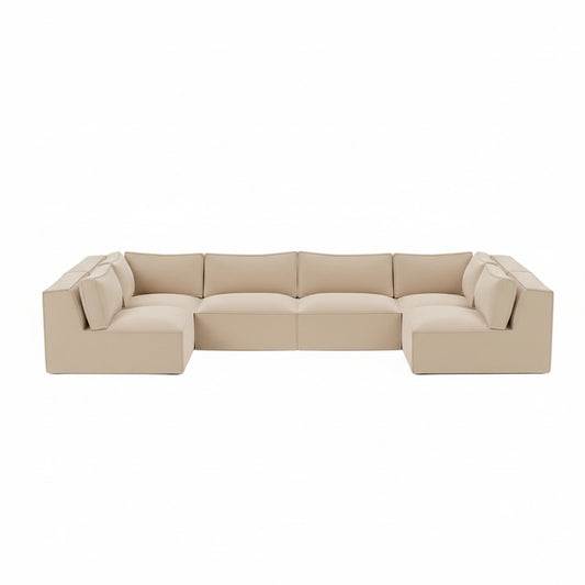 open end U shape sofa designed for relaxed and flexible layouts
